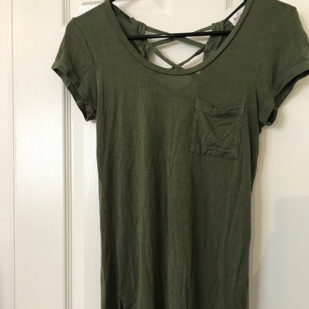 Army green glitz tee